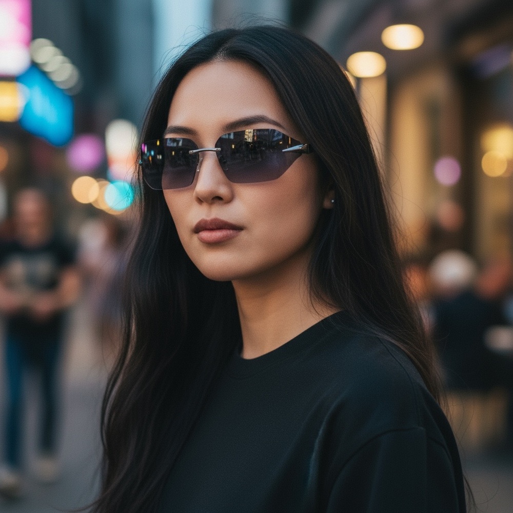 Prada Women’s Rimless Sunglasses | Silver | Minor Unnoticeable Scratch | New - Picture 5 of 14